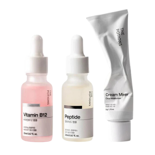 Bilde av The Potions Cream Mixer Cica Moisturizer, The Potions ampull Peptide og The Potions ampull Vitamin B12