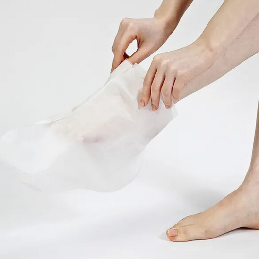 Demonstrasjon av Koelf Melting Essence fotmaske med avodaco og sheasmør