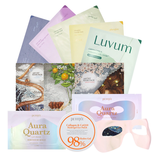 Bilde av luksus maskepakke med 11 ulike masker fra blant annet Petitfee og Luvum