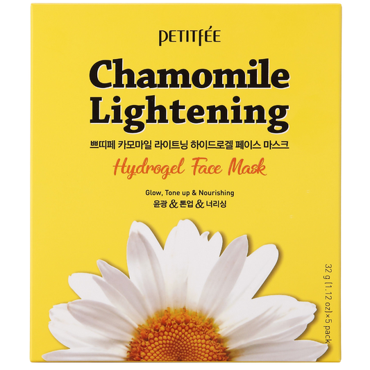 Petitfee Chamomile Lightening Hydrogel ansiktsmaske (5 stk) - KaRebeauty