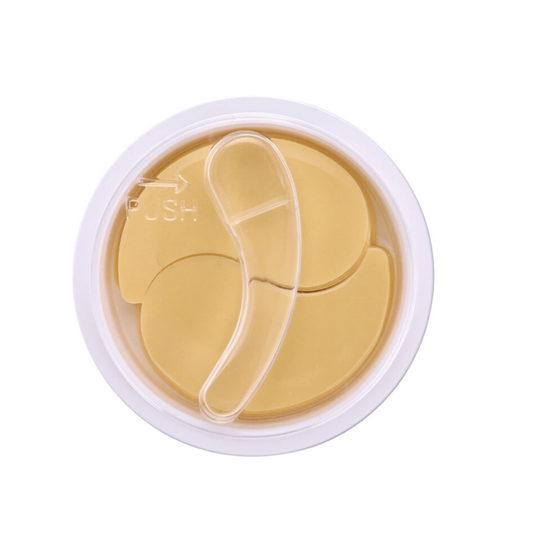 Bilde av en åpnet krukke med Petitfee Vitamin c øyemasker