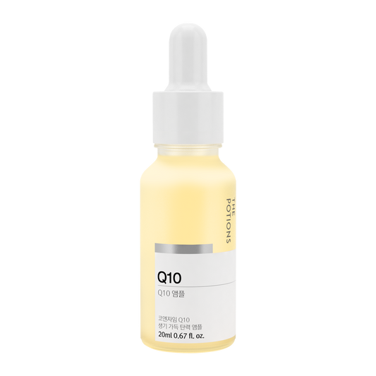 The Potions Q10 ampull 20ml. Beroliger huden, gir energi og revitaliserer. - KaRebeauty