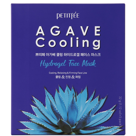 Petitfee Agave Cooling Hydrogel Face Mask (5stk) - KaRebeauty