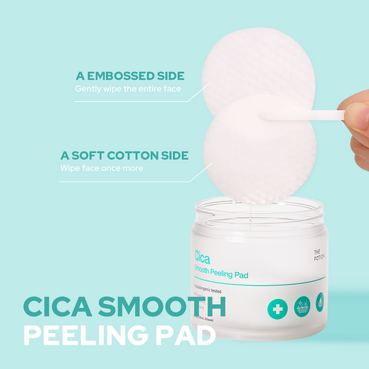 The Potions Cica Smooth Peeling Pad 130g. Quick fix som revitaliserer og fornyer huden. - KaRebeauty